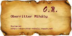 Oberritter Mihály névjegykártya